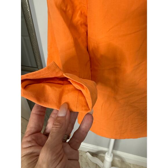 Coldwater Creek Silk Linen Blend open cardigan blazer orange Medium - Picture 6 of 9